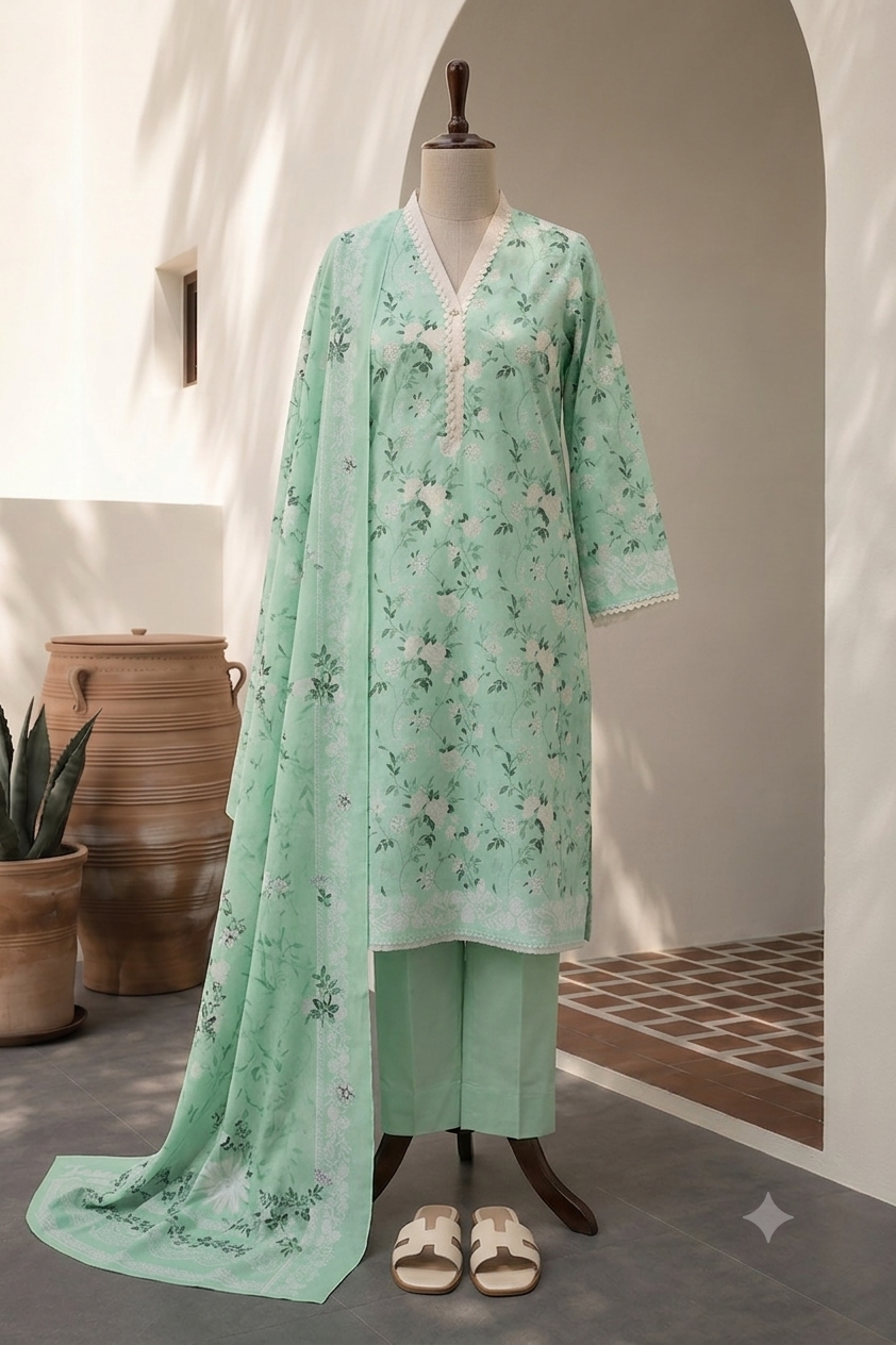 ZELAY | Mother Collection – Premium Unstitched 3-Piece Lawn Suit – WUS26X3801