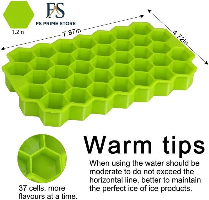 Silicone Ice Cube Tray with Lid | Reusable Flexible Ice Cube Mold for Freeze