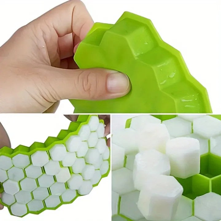 Silicone Ice Cube Tray with Lid | Reusable Flexible Ice Cube Mold for Freeze