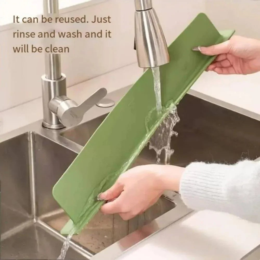 Silicone Sink Splash Guard for Kitchen Faucet | Water Splash Protector | Drain Drying Mat