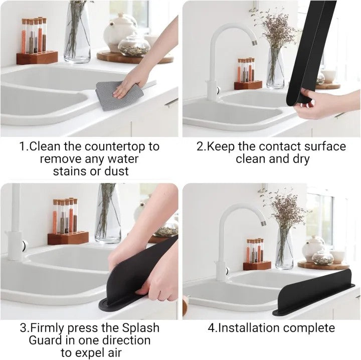 Silicone Sink Splash Guard for Kitchen Faucet | Water Splash Protector | Drain Drying Mat
