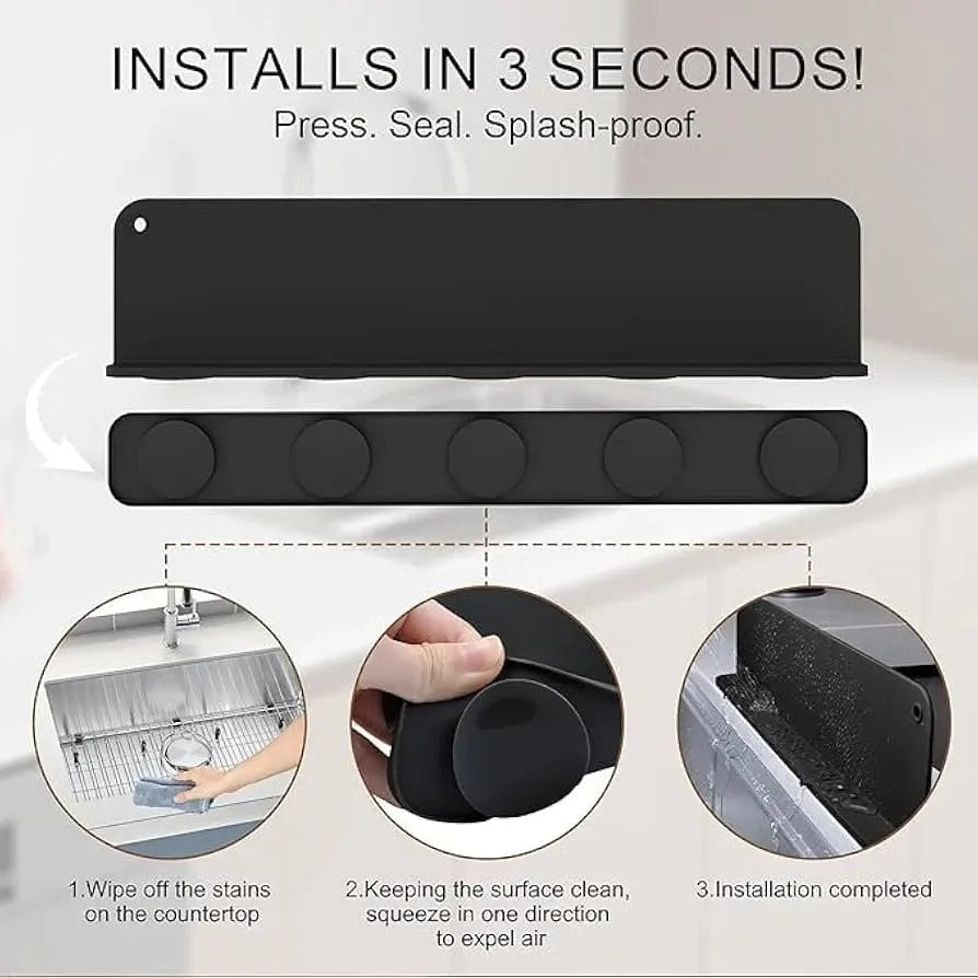 Silicone Sink Splash Guard for Kitchen Faucet | Water Splash Protector | Drain Drying Mat