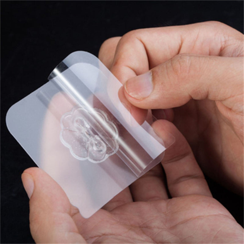 Heavy Duty Transparent Self Adhesive Wall Hooks (10Pcs) - Waterproof, No Drill