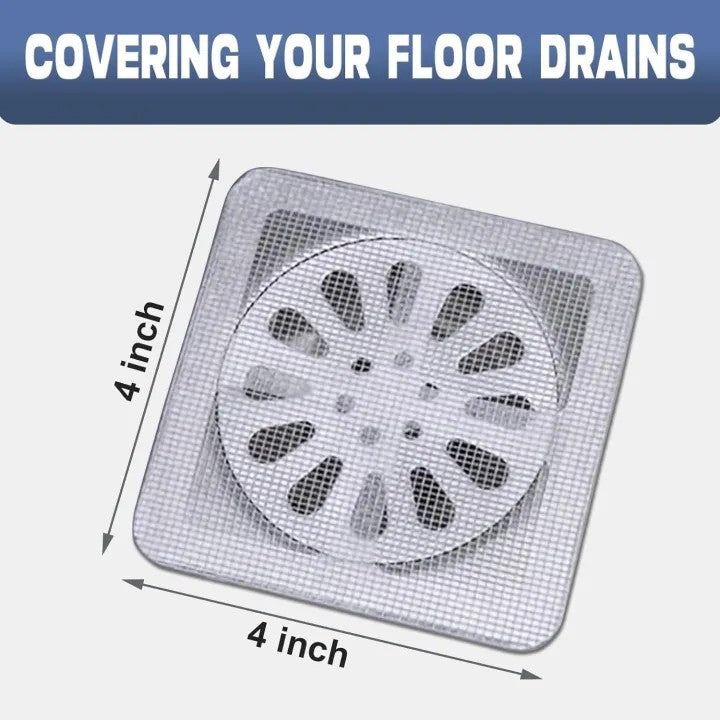 Drain Hair Catcher Stickers (10 Pcs) Disposable Sink & Shower Hair Filter for Bathroom & Kitcher