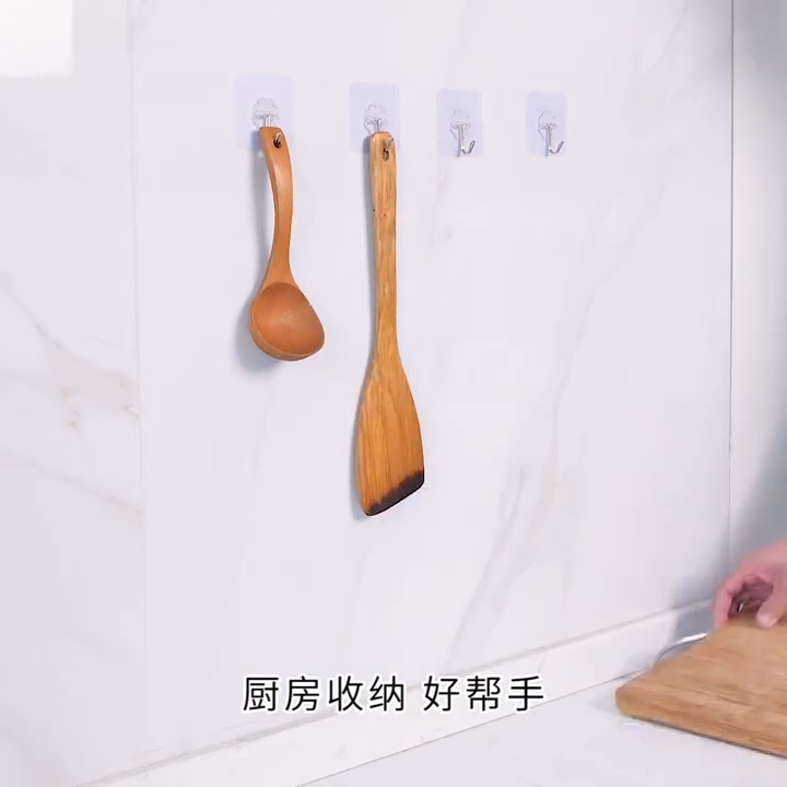 Heavy Duty Transparent Self Adhesive Wall Hooks (10Pcs) - Waterproof, No Drill