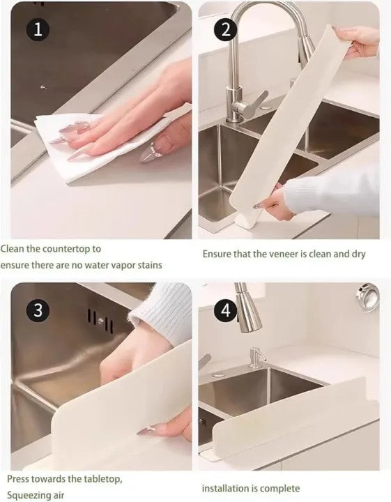 Silicone Sink Splash Guard for Kitchen Faucet | Water Splash Protector | Drain Drying Mat