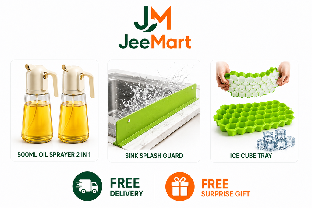 Kitchen Essentials Pro Kit | 500ml Oil Sprayers + Sink Splash Guard + Honeycomb Ice Cube Tray Bundle
