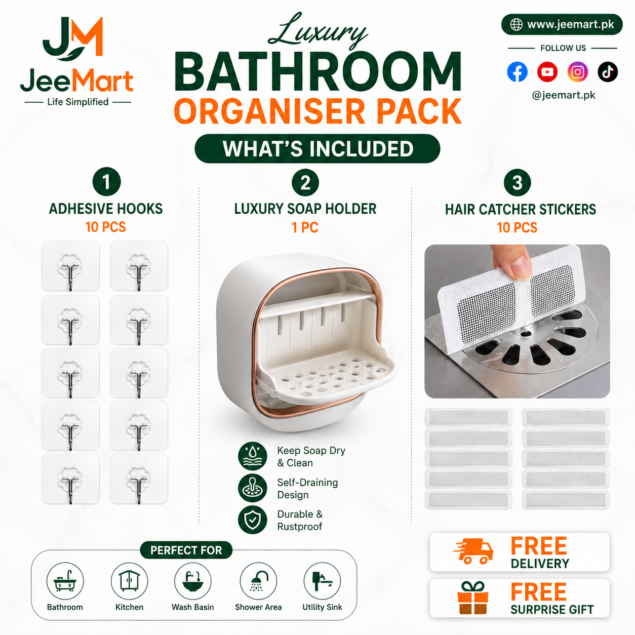 Luxury Bathroom Organizer Pack | Bathroom Bundle