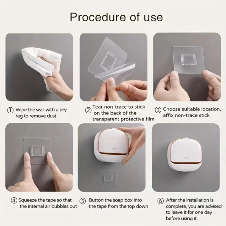 Luxury Wall-Mounted Soap Holder for Bathroom & Kitchen | Self-Draining Soap Dish Tray