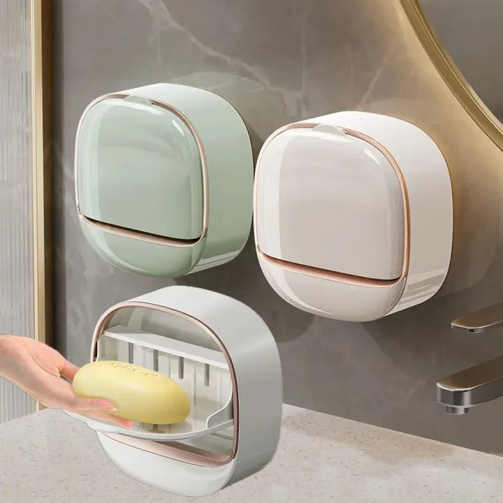 Luxury Wall-Mounted Soap Holder for Bathroom & Kitchen | Self-Draining Soap Dish Tray