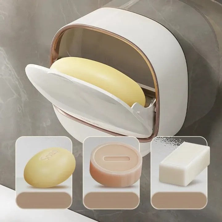 Luxury Wall-Mounted Soap Holder for Bathroom & Kitchen | Self-Draining Soap Dish Tray