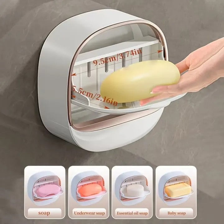 Luxury Wall-Mounted Soap Holder for Bathroom & Kitchen | Self-Draining Soap Dish Tray