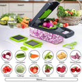 16-in-1 Multifunctional Vegetable Chopper | Manual Food Cutter & Slicer with 8 Stainless Steel Blades | Kitchen Fruit & Vegetable Dicer