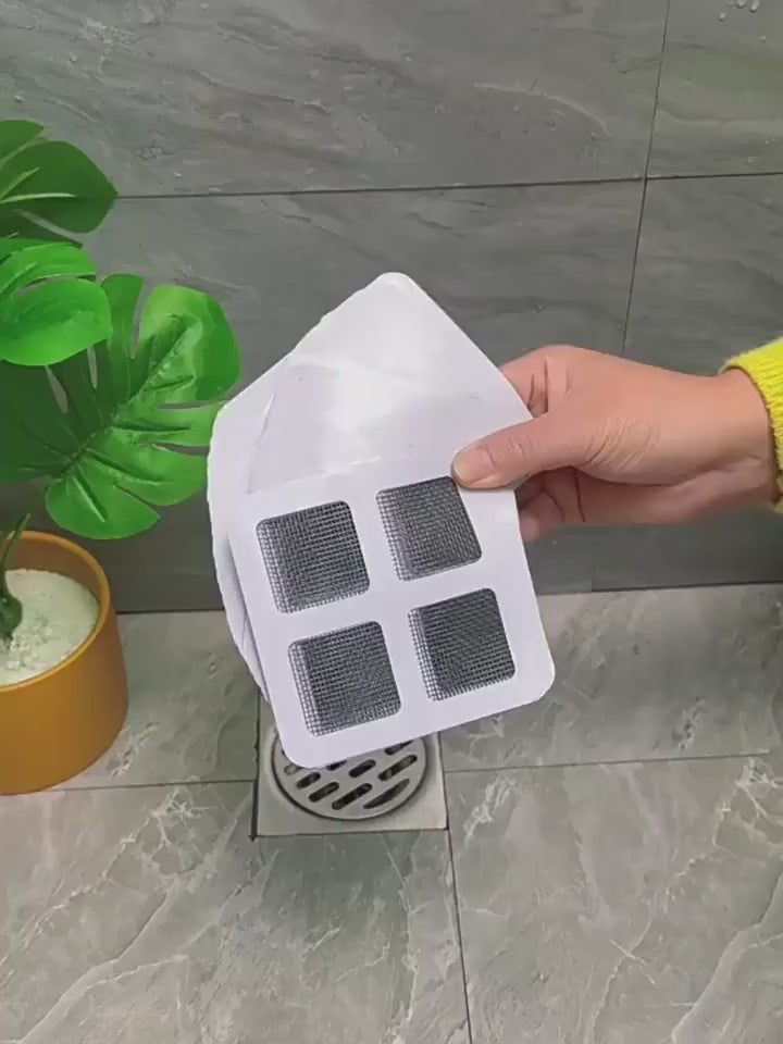 Drain Hair Catcher Stickers (10 Pcs) Disposable Sink & Shower Hair Filter for Bathroom & Kitcher