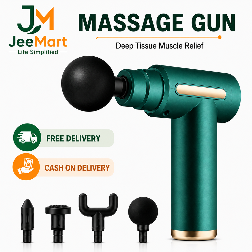 Mini Massage Gun – 6 Speeds, 4 Heads & Type-C Charging