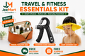 Travel & Fitness Essentials Kit | Travel Toiletry Pouches + Counter Hand Gripper + Baby Shower Cap Bundle